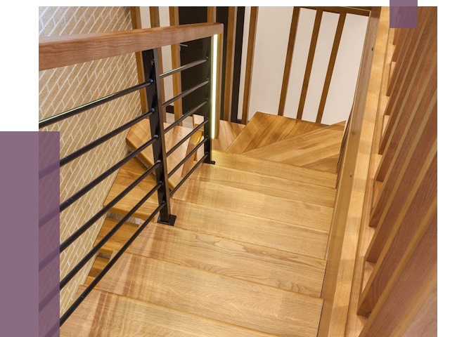 Лестницы из ясеня в Новосибирске под ключ от 9963 руб. 