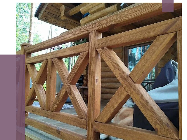 Деревянные перила под ключ в Новосибирске от 7625 руб. 