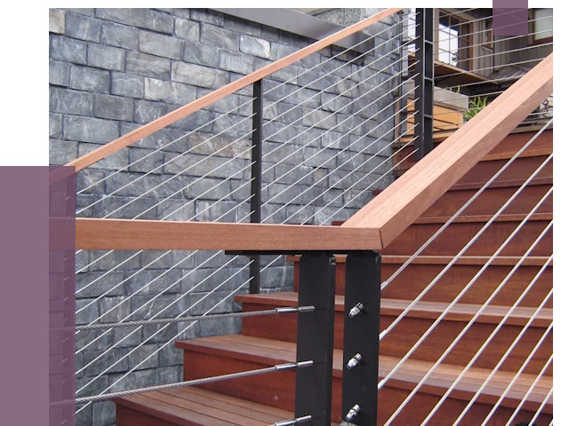 Тросовые перила под ключ в Новосибирске от 7726 руб.