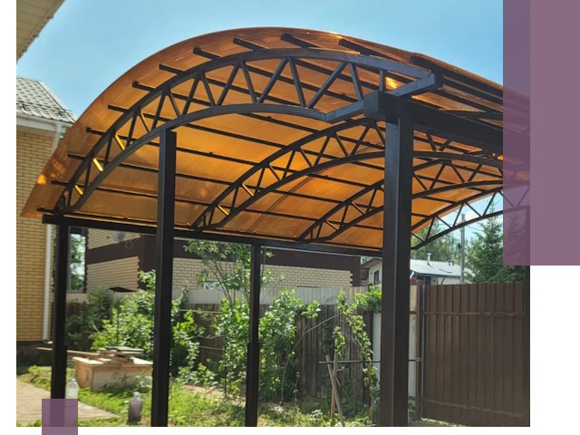 Изготовление навесов под ключ в Новосибирске из качественных материалов