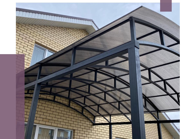 Монтаж козырьков в Новосибирске от 11437 руб. | ПРОЛЁТ-Нвс