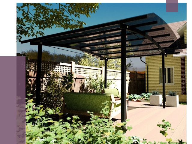 Навесы для террасы в Новосибирске от 12962 руб. под ключ | ПРОЛЁТ-Нвс