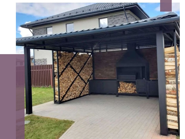 Навесы для барбекю в Новосибирске от 12657 руб. под ключ | ПРОЛЁТ-Нвс