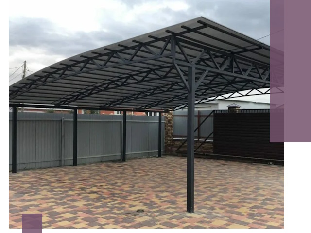 Металлические навесы под ключ в Новосибирске — изготовление и монтаж