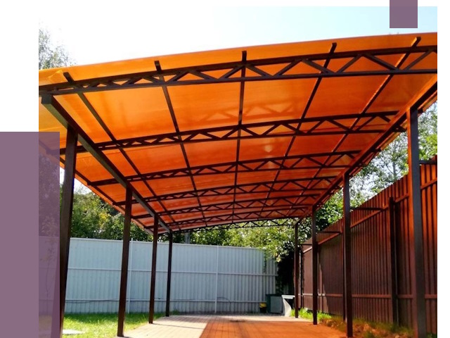 Односкатные навесы под ключ в Новосибирске от 13063 руб. 