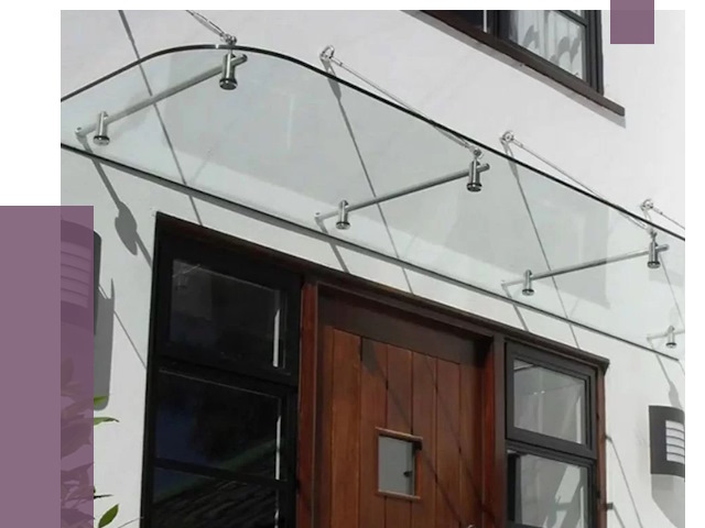 Стеклянные козырьки в Новосибирске от 18807 руб. | ПРОЛЁТ-Нвс