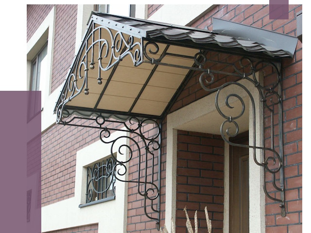 Двускатные козырьки в Новосибирске под ключ от 12708 руб.