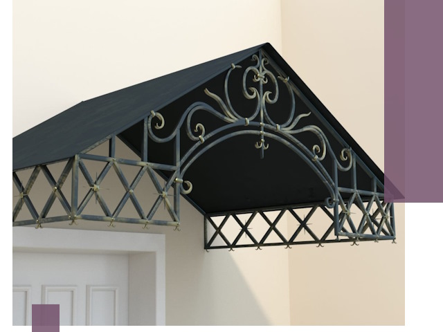 Двускатные металлические козырьки под ключ в Новосибирске