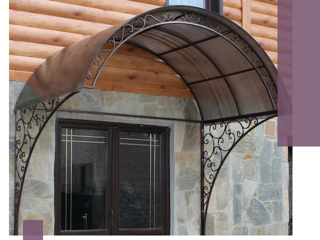 Арочные козырьки под ключ в Новосибирске: изготовление и монтаж